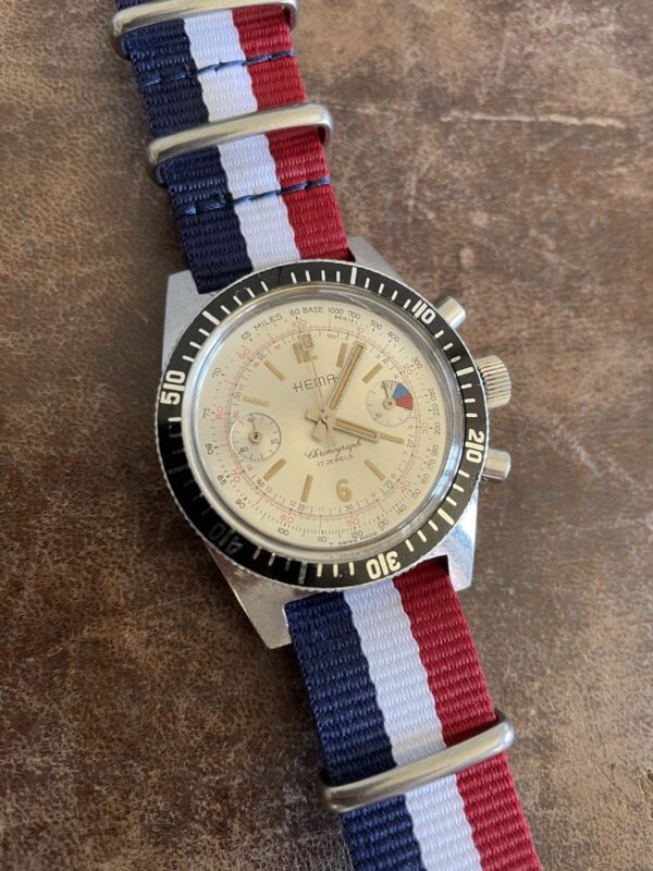 HEMA Swiss Vintage 1970s Herren Chronograph - Valjoux Yachting Sailing Watch – Bild 6