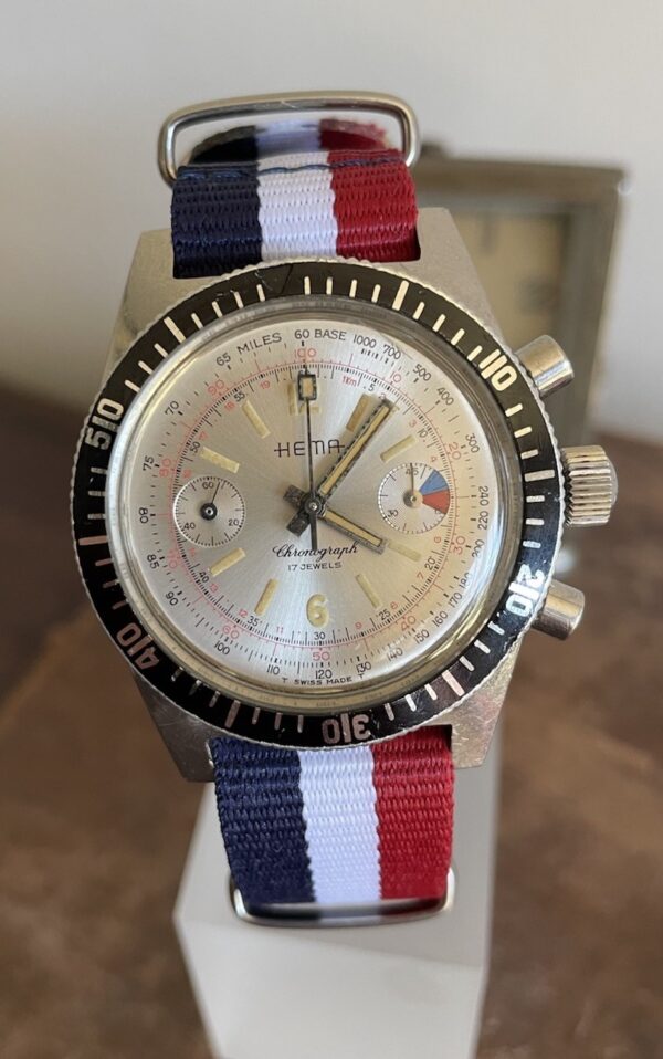 HEMA Swiss Vintage 1970s Herren Chronograph - Valjoux Yachting Sailing Watch – Bild 7