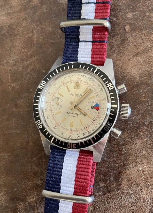 HEMA Swiss Vintage 1970s Herren Chronograph - Valjoux Yachting Sailing Watch – Bild 9