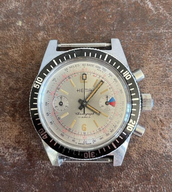 HEMA Swiss Vintage 1970s Herren Chronograph - Valjoux Yachting Sailing Watch – Bild 12