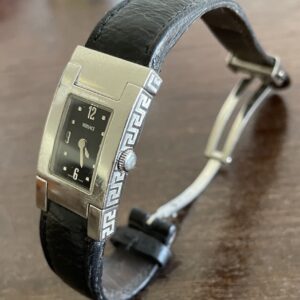 VERSACE Damenuhr, Quarz, Lederband, 90er Jahre, Designuhr