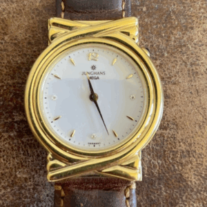 Vintage JUNGHANS MEGA, Damenuhr, Lederband, Funkuhr, Designuhr, Top