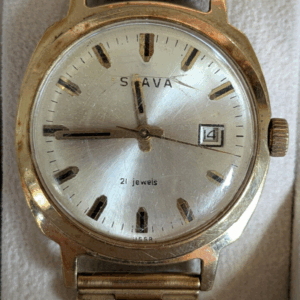 SLAVA Armbanduhr, Vintage Made in Russland, mit Datumsanzeige