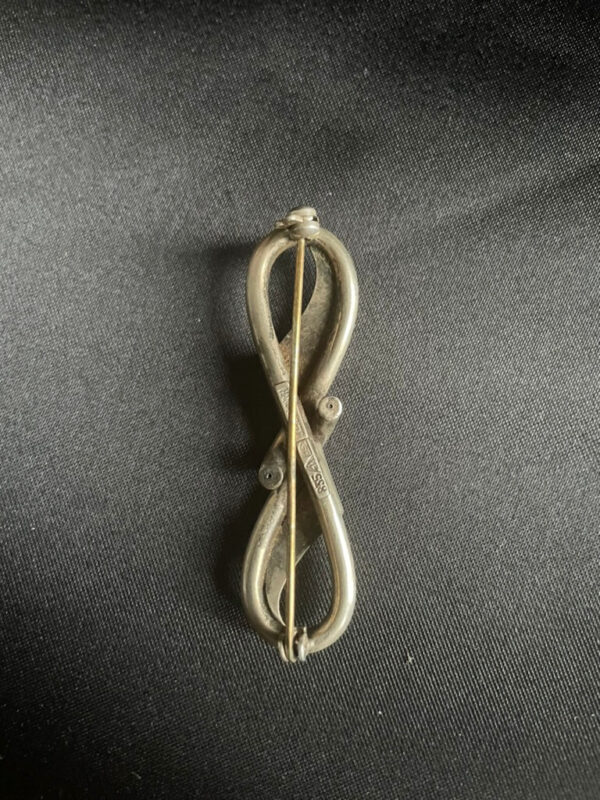 Unikat: Antike Vintage Brosche, Schleife, Silber Echtsilber, Handarbeit – Bild 3