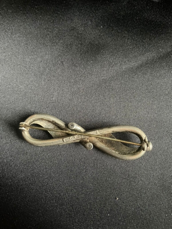 Unikat: Antike Vintage Brosche, Schleife, Silber Echtsilber, Handarbeit – Bild 4