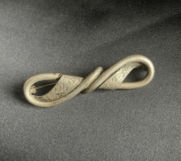 Unikat: Antike Vintage Brosche, Schleife, Silber Echtsilber, Handarbeit