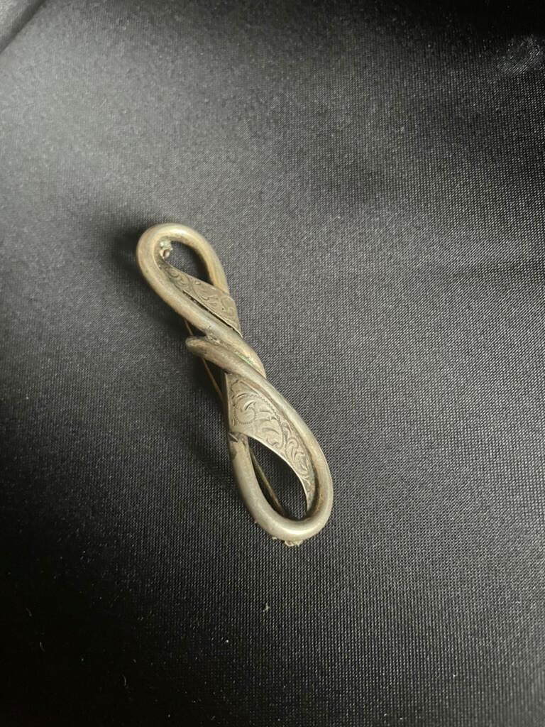 Unikat: Antike Vintage Brosche, Schleife, Silber Echtsilber, Handarbeit – Bild 5