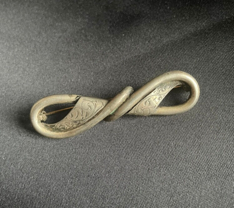 Unikat: Antike Vintage Brosche, Schleife, Silber Echtsilber, Handarbeit