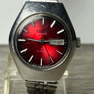 Vintage CITITZEN F, Automatic Damenuhr, rotes Ziffernblatt, seltene Dresswatch