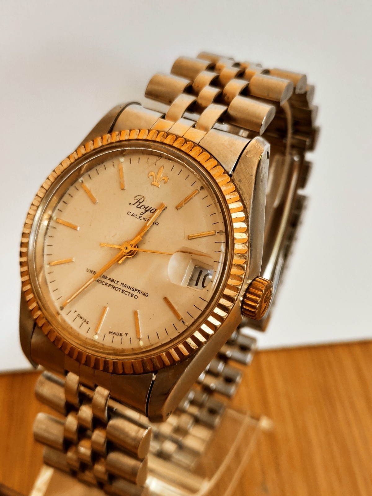 ROYAL CALENDER, Mechanischer Vintage Herrenuhr, Datum – Bild 3