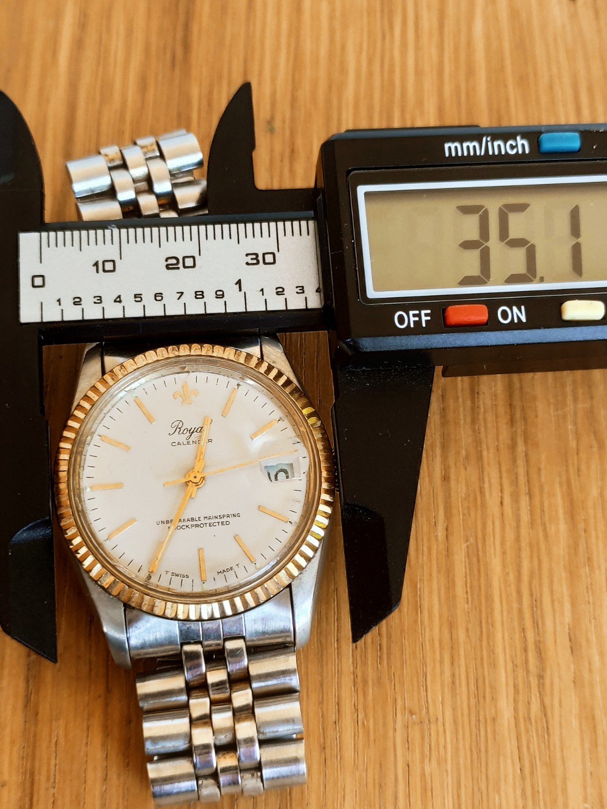 ROYAL CALENDER, Mechanischer Vintage Herrenuhr, Datum – Bild 5