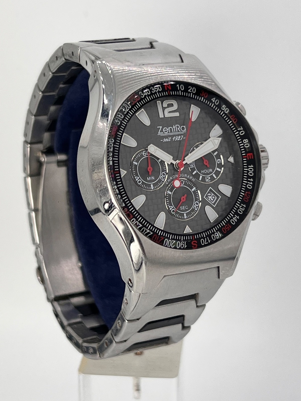 ZentRA Chronograph, Armbanduhr, Quarz, 90er Jahre Herrenuhr, TOP – Bild 2