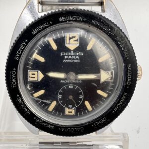 Vintage PALLAS PARA Skin Diver, 70er Taucheruhr, Swiss Made, original Stahlband,