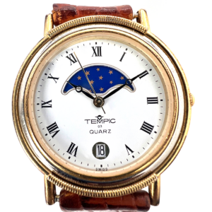Vintage Tempic 03 Mondphase, Armbanduhr, Handaufzug, Herrenuhr, 80er Jahre