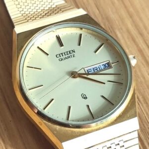CITIZEN GOLD, Vintage 80er Jahre, Herrenuhr, Dresswatch, Datumsanzeige