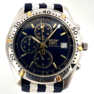 Vintage DAVIS Chronograph, Armbanduhr, Quarz, 90er Herrenuhr