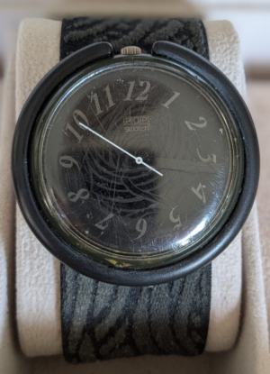 SWATCH POP BLACK DIAL, Vintage aus 1992, Selten für Sammler, Swiss Made