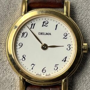 DELMA Switzerland, Vintage Damenuhr, Luxusuhr, Goldene Uhr