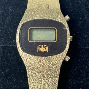 ANKER LCD, PREMIUM QUARZ goldene LCD Damenuhr, Vintage 70er, Top Zustand
