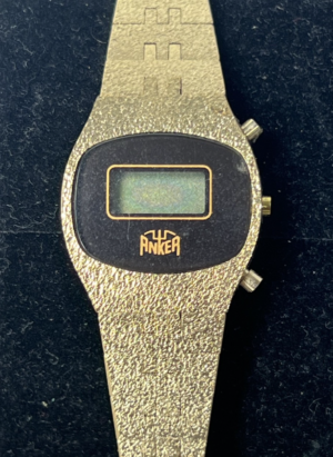 ANKER LCD, PREMIUM QUARZ goldene LCD Damenuhr, Vintage 70er, Top Zustand