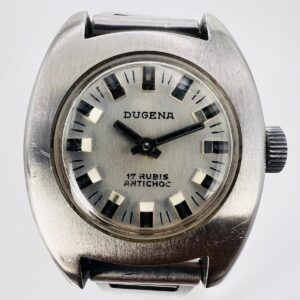 Vintage Dugena Stahl, Armbanduhr, Handaufzug, Damenuhr, 70er Jahre
