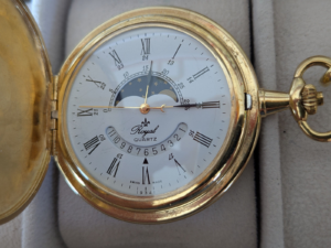 ROYAL QUARZ Taschenuhr, Mondphase, Swiss Made, Vintage in TOP Zustand