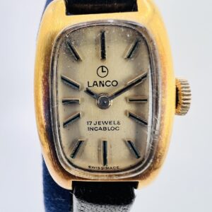 Vintage Lanco vergoldet, Armbanduhr, Handaufzug, Damenuhr, 70er Jahre