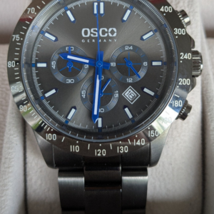 OSCO Chronograph, Vintage, Blau/Edelstahl