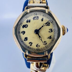 Vintage ART DECO, vergoldete Armbanduhr, Handaufzug, Damenuhr