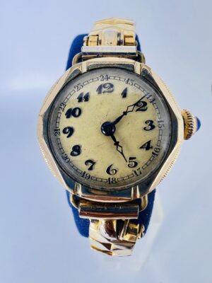 Vintage ART DECO, vergoldete Armbanduhr, Handaufzug, Damenuhr