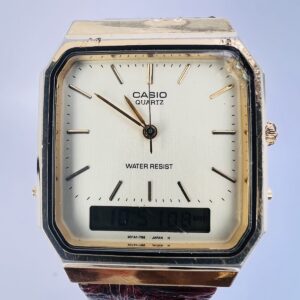 Vintage Gold CASIO Armbanduhr, Dual Time