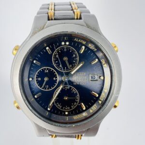 Vintage Citizen Titanium Chronograph Armbanduhr, Stahl Herrenuhr, 90er Jahre