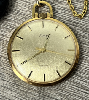 EHR Taschenuhr, Mechanische Herrenuhr, 60er Jahre Vintage, Neuzustand